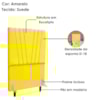 Cabeceira Solteiro 90 cm Com Frame Belgica Suede Amarelo Artte