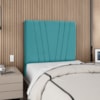 Cabeceira Solteiro 90 cm Com Frame Belgica Suede Azul Turquesa Artte