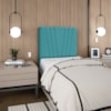 Cabeceira Solteiro 90 cm Com Frame Belgica Suede Azul Turquesa Artte