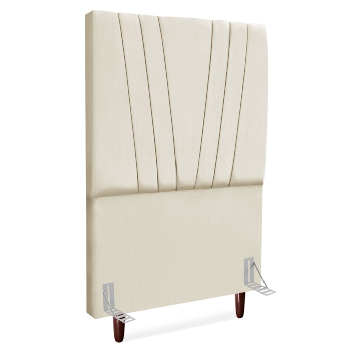 Cabeceira Solteiro 90 cm Com Frame Belgica Suede Bege Artte
