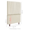 Cabeceira Solteiro 90 cm Com Frame Belgica Suede Bege Artte