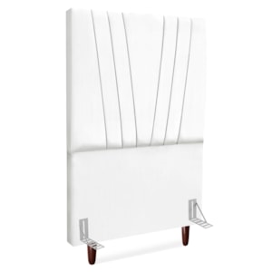 Cabeceira Solteiro 90 cm Com Frame Belgica Suede Branco Artte