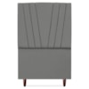 Cabeceira Solteiro 90 cm Com Frame Belgica Suede Cinza Artte