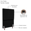 Cabeceira Solteiro 90 cm Com Frame Belgica Suede Preto Artte