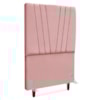 Cabeceira Solteiro 90 cm Com Frame Belgica Suede Rosa Artte