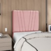 Cabeceira Solteiro 90 cm Com Frame Belgica Suede Rosa Artte