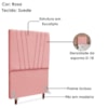 Cabeceira Solteiro 90 cm Com Frame Belgica Suede Rosa Artte