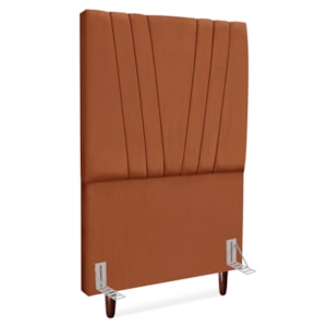 Cabeceira Solteiro 90 cm Com Frame Belgica Suede Terracota Artte