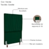 Cabeceira Solteiro 90 cm Com Frame Belgica Suede Verde Artte