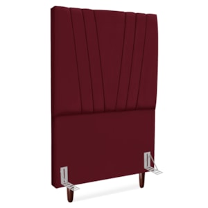 Cabeceira Solteiro 90 cm Com Frame Belgica Suede Vinho Artte