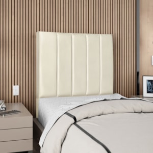 Cabeceira Solteiro 90 cm Com Frame Carla Corino Bege Artte