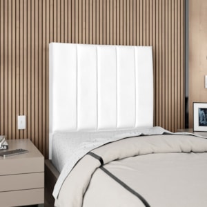 Cabeceira Solteiro 90 cm Com Frame Carla Corino Branco Artte