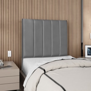 Cabeceira Solteiro 90 cm Com Frame Carla Corino Cinza Artte