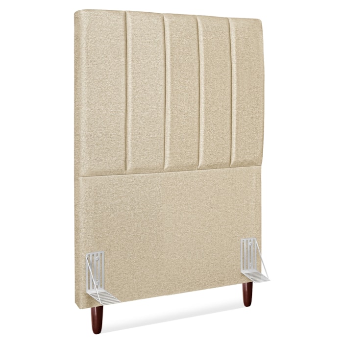 Cabeceira Solteiro 90 cm Com Frame Carla Linho Bege Artte
