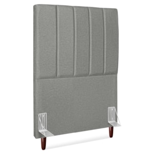 Cabeceira Solteiro 90 cm Com Frame Carla Linho Cinza Escuro Artte