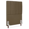 Cabeceira Solteiro 90 cm Com Frame Carla Linho Marrom Artte