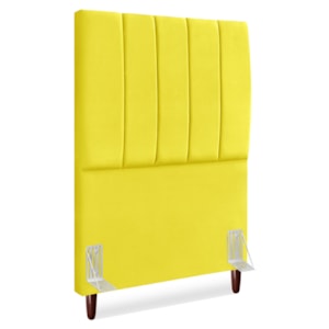 Cabeceira Solteiro 90 cm Com Frame Carla Suede Amarelo Artte