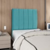 Cabeceira Solteiro 90 cm Com Frame Carla Suede Azul Turquesa Artte
