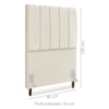 Cabeceira Solteiro 90 cm Com Frame Carla Suede Bege Artte