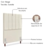 Cabeceira Solteiro 90 cm Com Frame Carla Suede Bege Artte