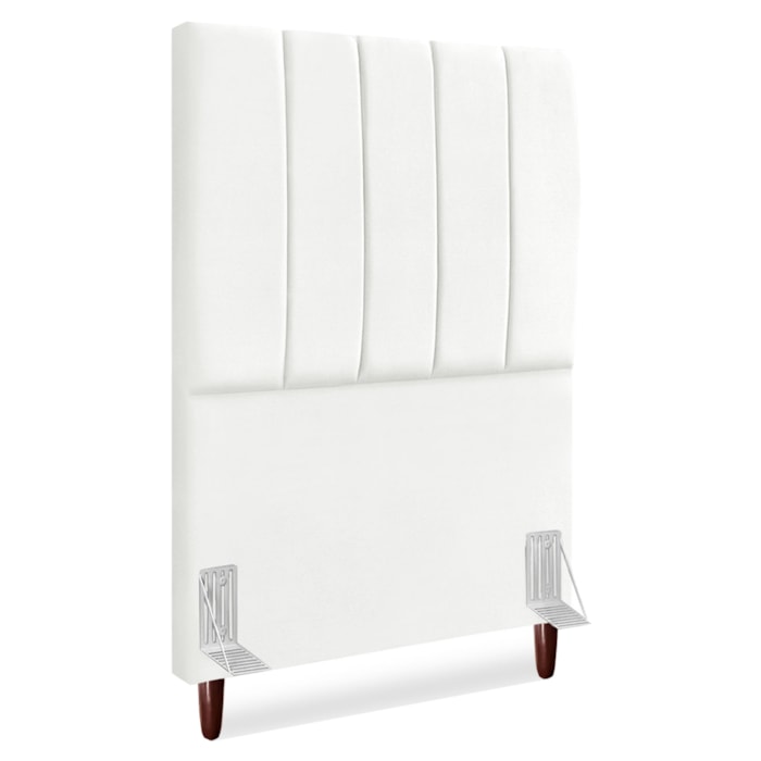Cabeceira Solteiro 90 cm Com Frame Carla Suede Branco Artte