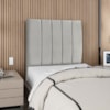 Cabeceira Solteiro 90 cm Com Frame Carla Suede Cinza Claro Artte