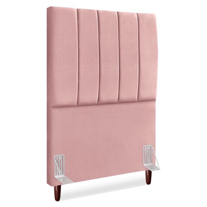 Cabeceira Solteiro 90 cm Com Frame Carla Suede Rosa Artte