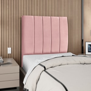 Cabeceira Solteiro 90 cm Com Frame Carla Suede Rosa Artte