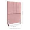 Cabeceira Solteiro 90 cm Com Frame Carla Suede Rosa Artte