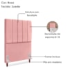 Cabeceira Solteiro 90 cm Com Frame Carla Suede Rosa Artte