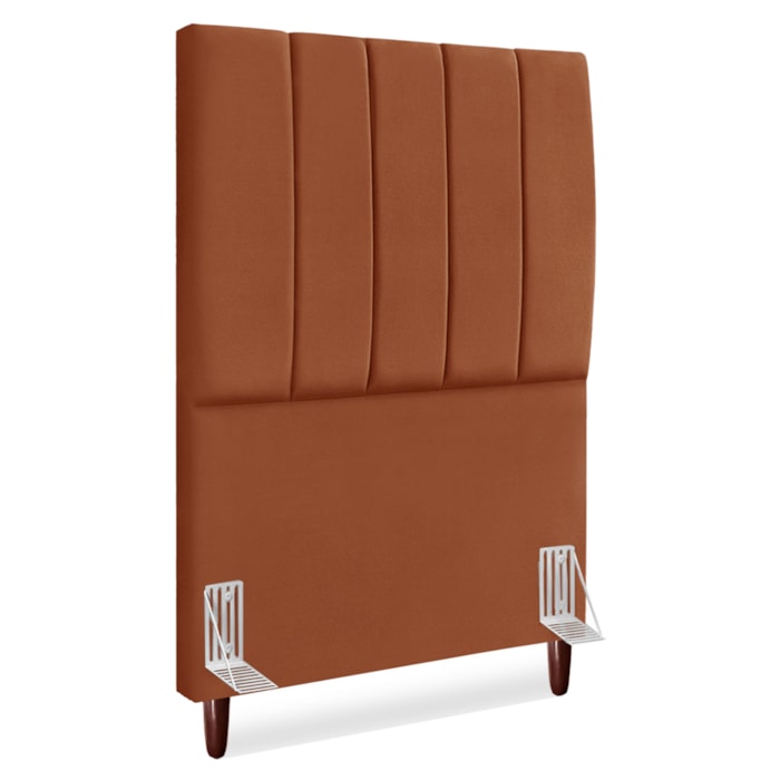 Cabeceira Solteiro 90 cm Com Frame Carla Suede Terracota Artte