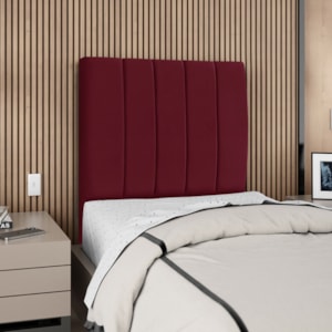 Cabeceira Solteiro 90 cm Com Frame Carla Suede Vinho Artte