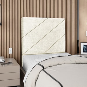 Cabeceira Solteiro 90 cm Com Frame Cristal Boucle Bege Artte