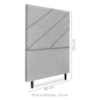 Cabeceira Solteiro 90 cm Com Frame Cristal Boucle Cinza Artte