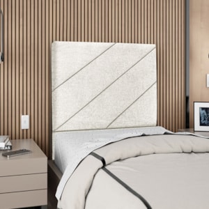 Cabeceira Solteiro 90 cm Com Frame Cristal Boucle Cinza Claro Artte
