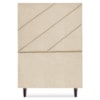 Cabeceira Solteiro 90 cm Com Frame Cristal Linho Bege Artte