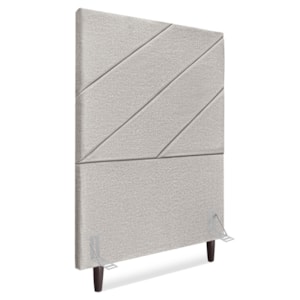 Cabeceira Solteiro 90 cm Com Frame Cristal Linho Cinza Artte