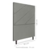 Cabeceira Solteiro 90 cm Com Frame Cristal Linho Cinza Escuro Artte