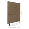 Cabeceira Solteiro 90 cm Com Frame Cristal Linho Marrom Artte
