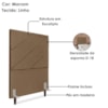 Cabeceira Solteiro 90 cm Com Frame Cristal Linho Marrom Artte