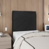 Cabeceira Solteiro 90 cm Com Frame Cristal Linho Preto Artte