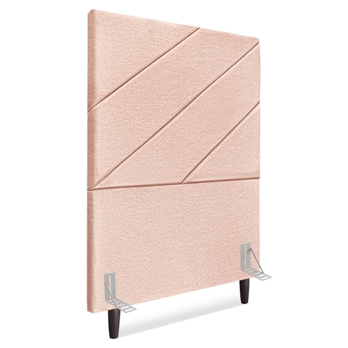 Cabeceira Solteiro 90 cm Com Frame Cristal Linho Rose Artte