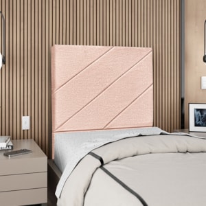 Cabeceira Solteiro 90 cm Com Frame Cristal Linho Rose Artte