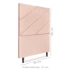 Cabeceira Solteiro 90 cm Com Frame Cristal Linho Rose Artte