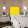 Cabeceira Solteiro 90 cm Com Frame Cristal Suede Amarelo Artte