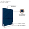 Cabeceira Solteiro 90 cm Com Frame Cristal Suede Azul Marinho Artte