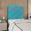 Cabeceira Solteiro 90 cm Com Frame Cristal Suede Azul Turquesa Artte