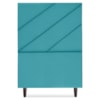 Cabeceira Solteiro 90 cm Com Frame Cristal Suede Azul Turquesa Artte