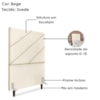 Cabeceira Solteiro 90 cm Com Frame Cristal Suede Bege Artte