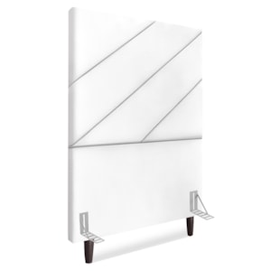 Cabeceira Solteiro 90 cm Com Frame Cristal Suede Branco Artte